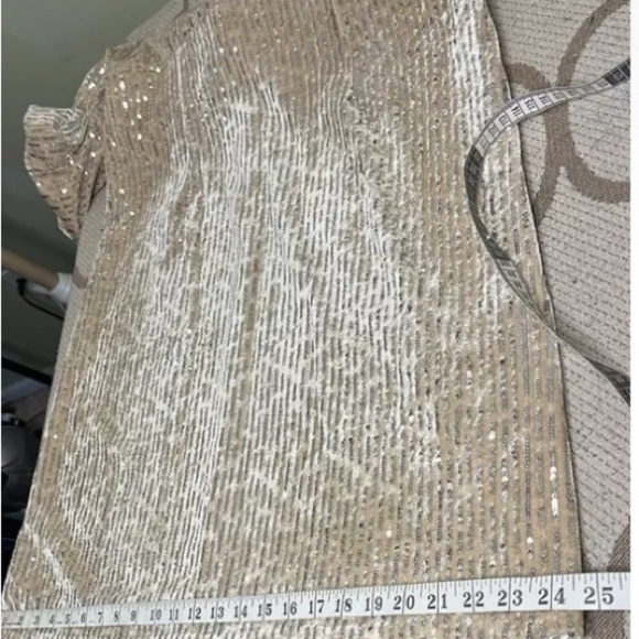 Julia Jordan Women's Ivory Sequin Fit & Flare Velvet Sheath Dress Size 14 - Picture 11 of 16